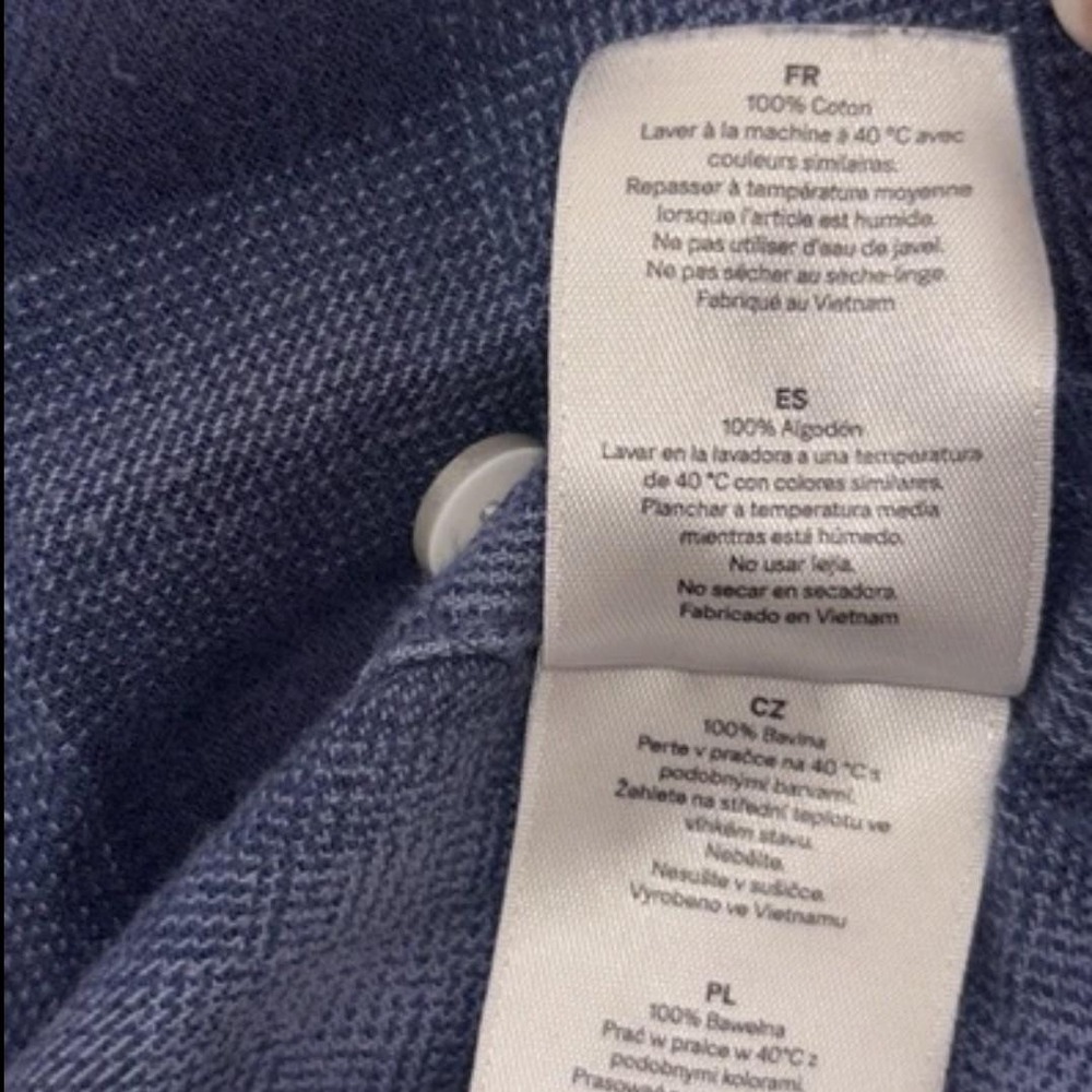 T.M. Lewin Shirt Mens Medium Blue Plaid Brushed Cotton Button Down Long Sleeve - Picture 6 of 16